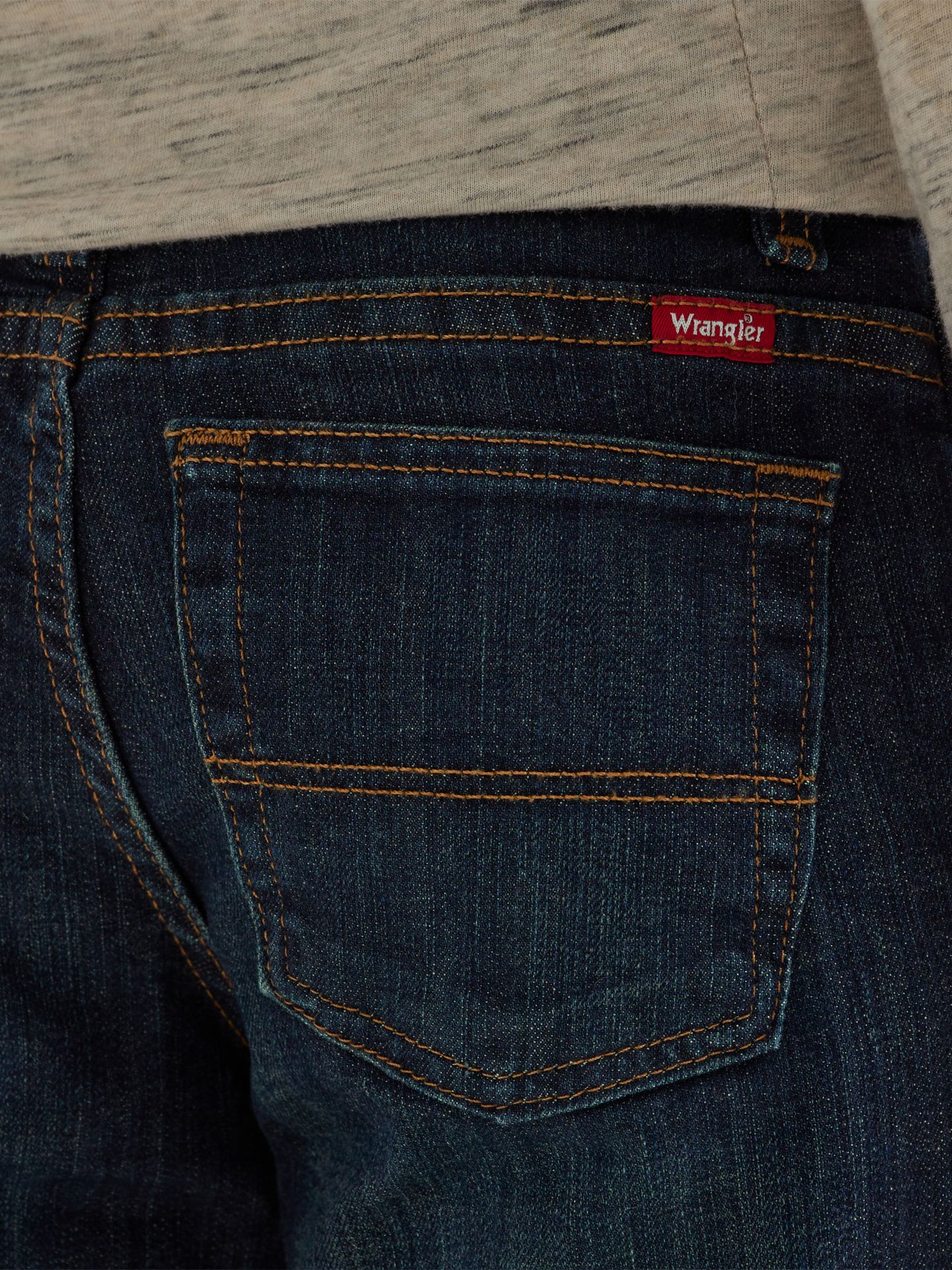 Джинсы Wrangler® Five Star Classic Stretch Bootcut Jean (Husky) для мальчиков, цвет: Индиго — фото 3