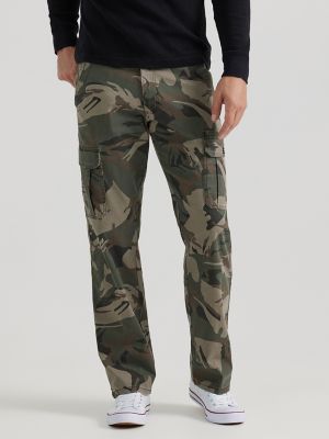 Wrangler® Men's Five Star Premium Relaxed Fit Flex Cargo Pant in Green Brown Camo