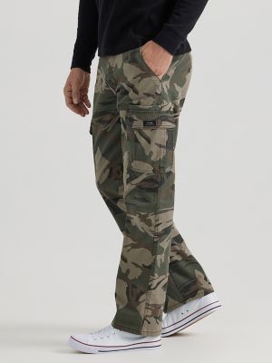 Wrangler® Men's Five Star Premium Relaxed Fit Flex Cargo Pant in Green Brown Camo