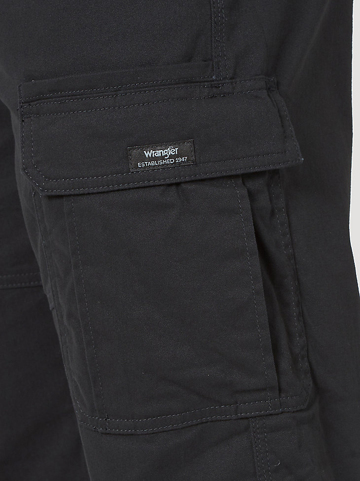 Wrangler® Men's Five Star Premium Relaxed Fit Flex Cargo Pant in Black alternative view 4