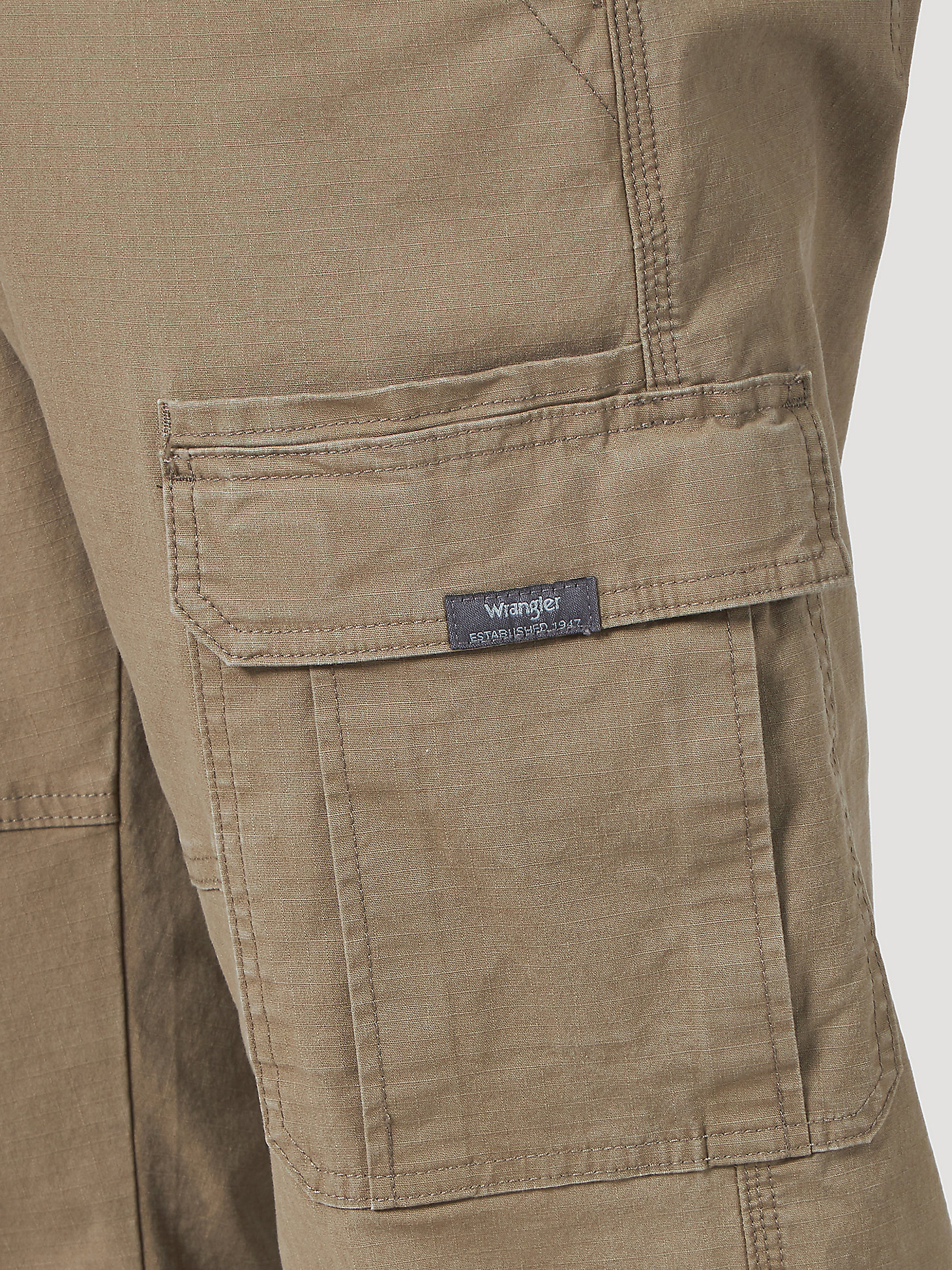 Wrangler® Men's Five Star Premium Relaxed Fit Flex Cargo Pant in Barley alternative view 5