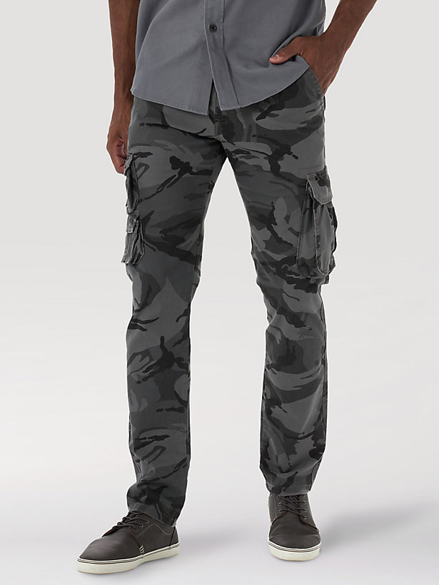 Men's Wrangler® Flex Tapered Cargo Pant in Anthracite Camo