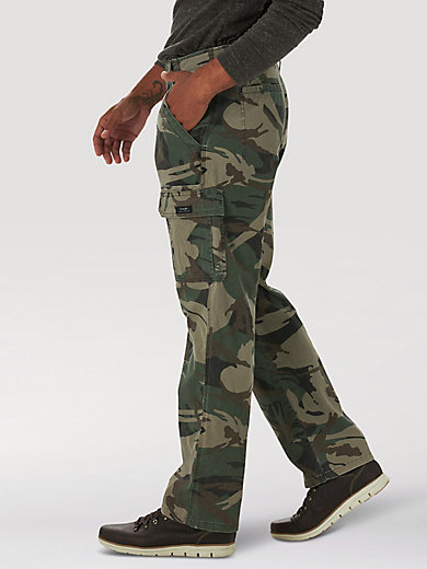 Mens Army Camo Winter Fleece Lined Work Trousers Elasticated Cargo Combat Pants