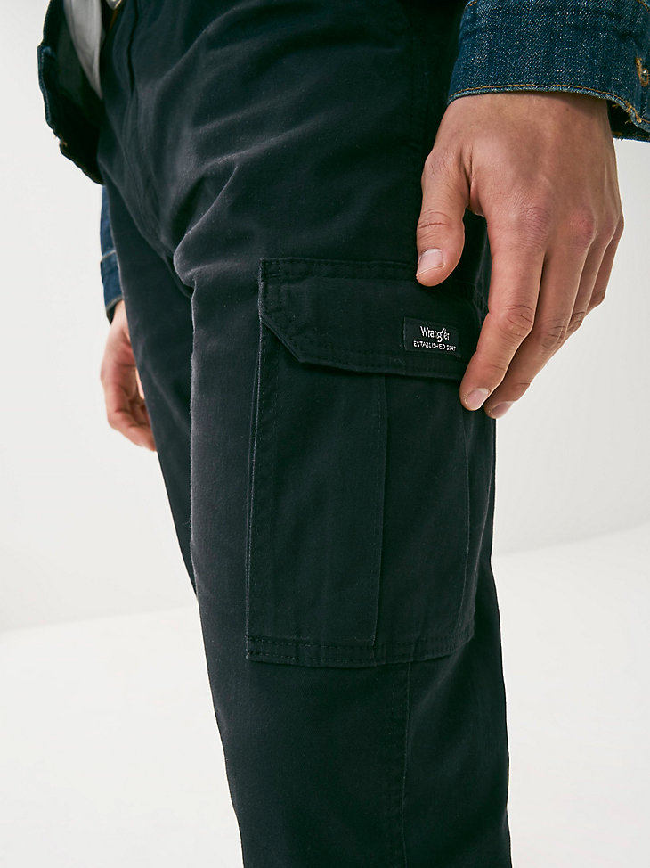 Wrangler® Men's Comfort Flex Waist Cargo Pant in Black alternative view 4