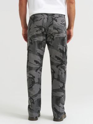 Wrangler® Men's Comfort Flex Waist Cargo Pant in Anthracite Camo