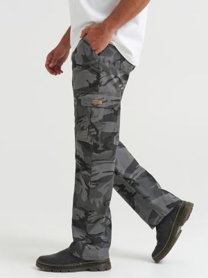 Wrangler&reg; Men's Comfort Flex Waist Cargo Pant in Anthracite Camo