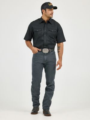 Men's Wrangler® Short Sleeve Solid Western Snap Sport Shirt