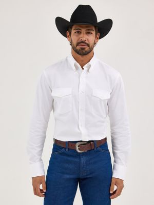 Painted Desert® Long Sleeve Button Down Lightweight Solid Twill Shirt