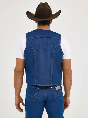 Denim vest with on sale pockets