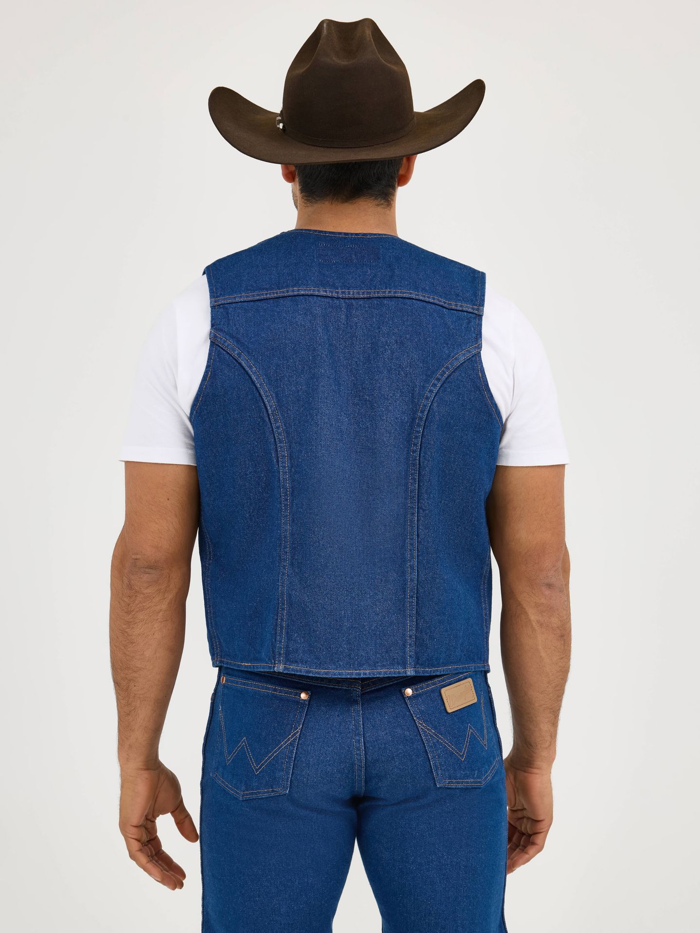 Мужской жилет Wrangler Unlined Denim, цвет: Prewashed — фото 4