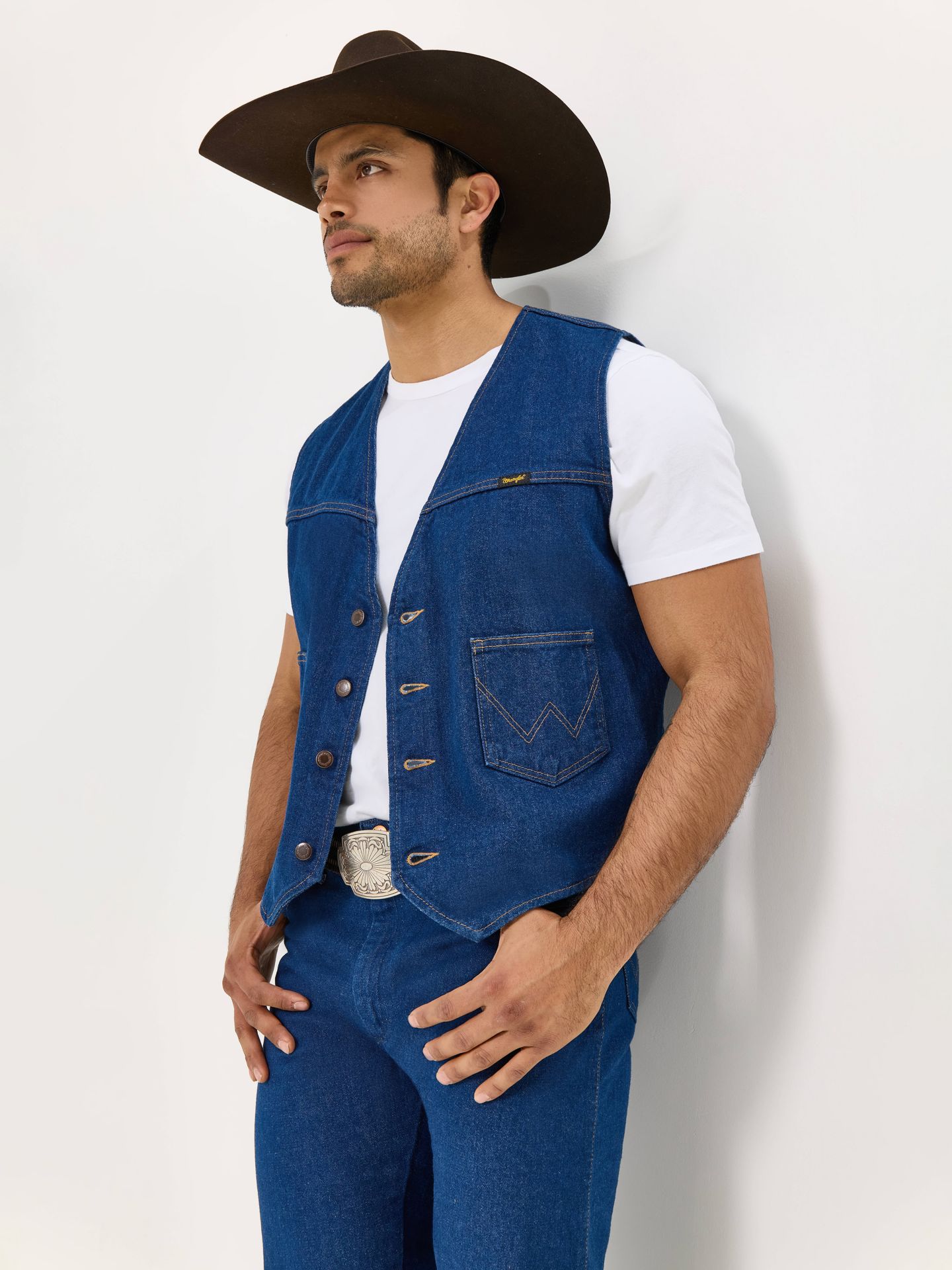 Мужской жилет Wrangler Unlined Denim, цвет: Prewashed — фото 6