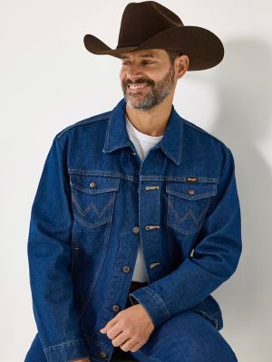 Black denim jacket wrangler sale