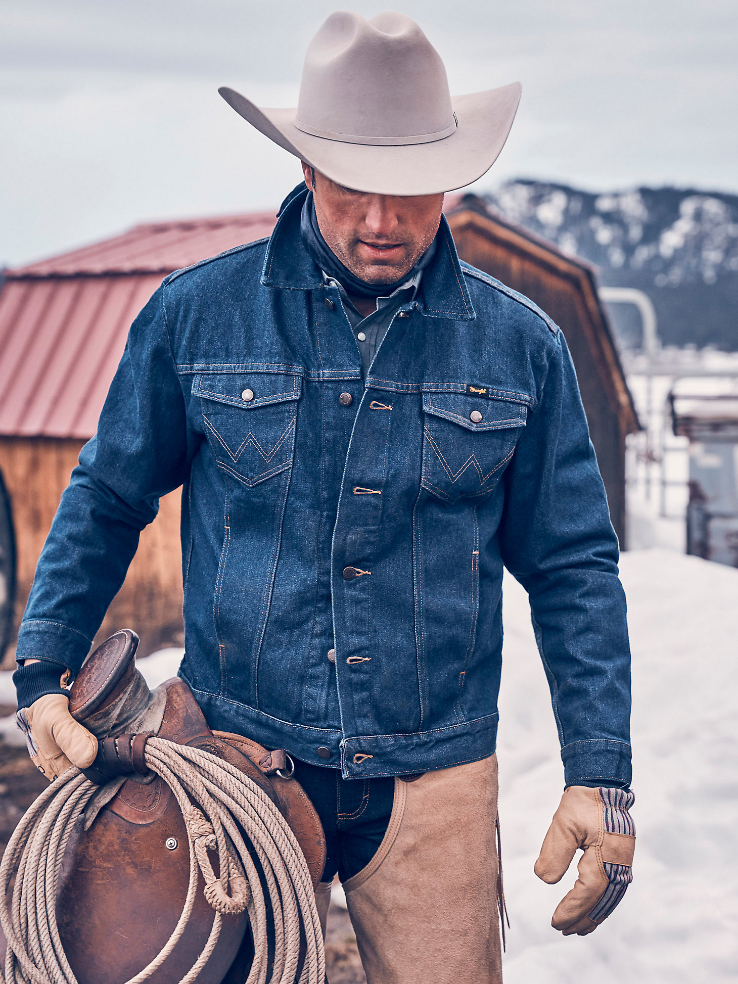 Wrangler® Cowboy Cut® Unlined Denim Jacket in Prewashed Denim alternative view 5