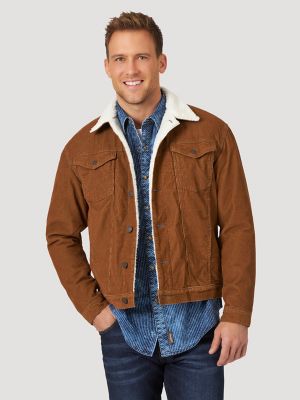 wrangler men's heritage sherpa lined denim jacket