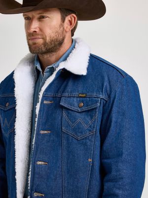 Wrangler flannel lined denim shops jacket