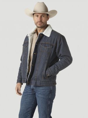 Wrangler® Western Sherpa Lined Denim Jacket in AW Wash