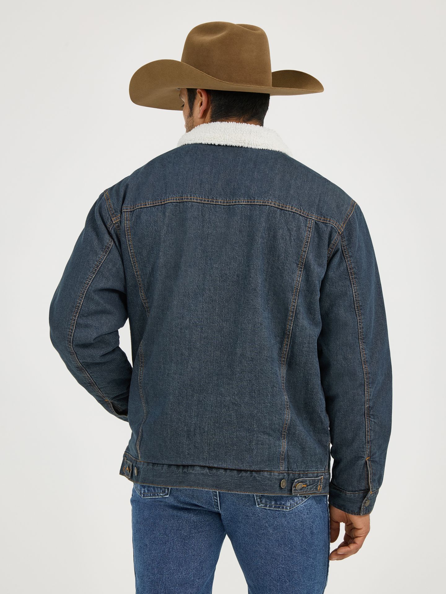 Мужская куртка Wrangler Western Sherpa Lined Denim Trucker, цвет: Rustic — фото 5