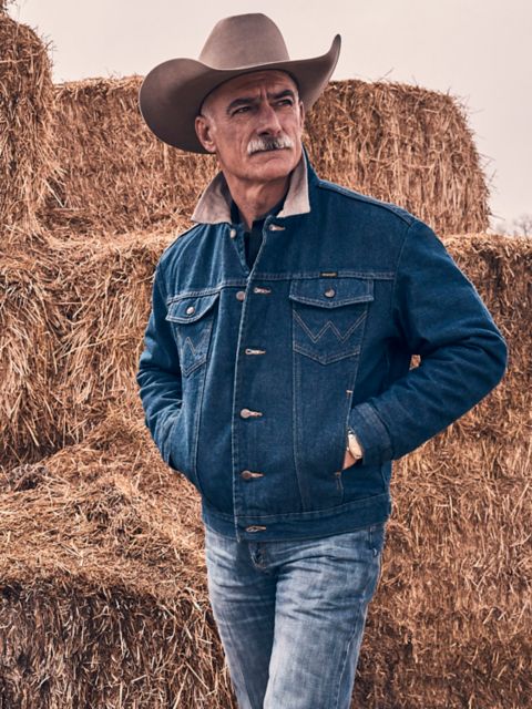 Мужские куртки Wrangler Men's Wrangler® Blanket Lined Corduroy Collar Denim Jacket