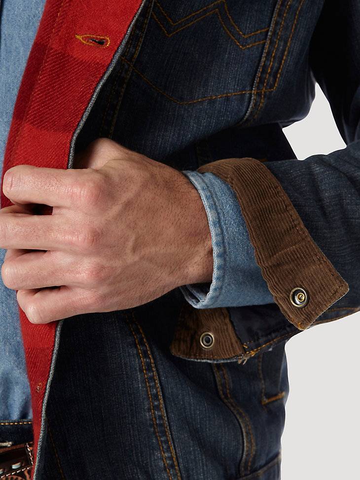 Wrangler® Blanket Lined Denim Jacket in Rustic alternative view 3