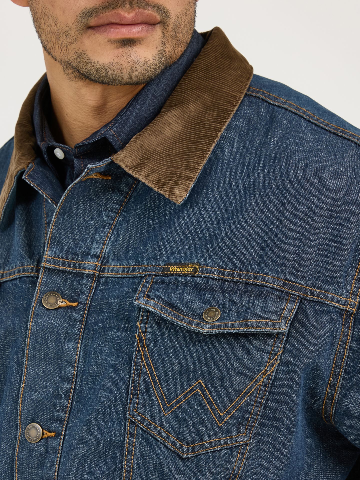 Мужская куртка Wrangler Blanket Lined Denim Jacket, цвет: Rustic — фото 5