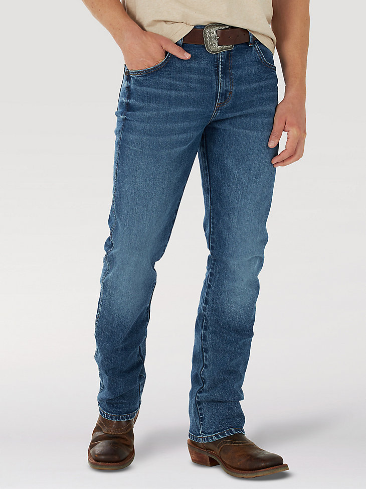 Men's Wrangler Retro® Slim Fit Bootcut Jean in Mile Post main view