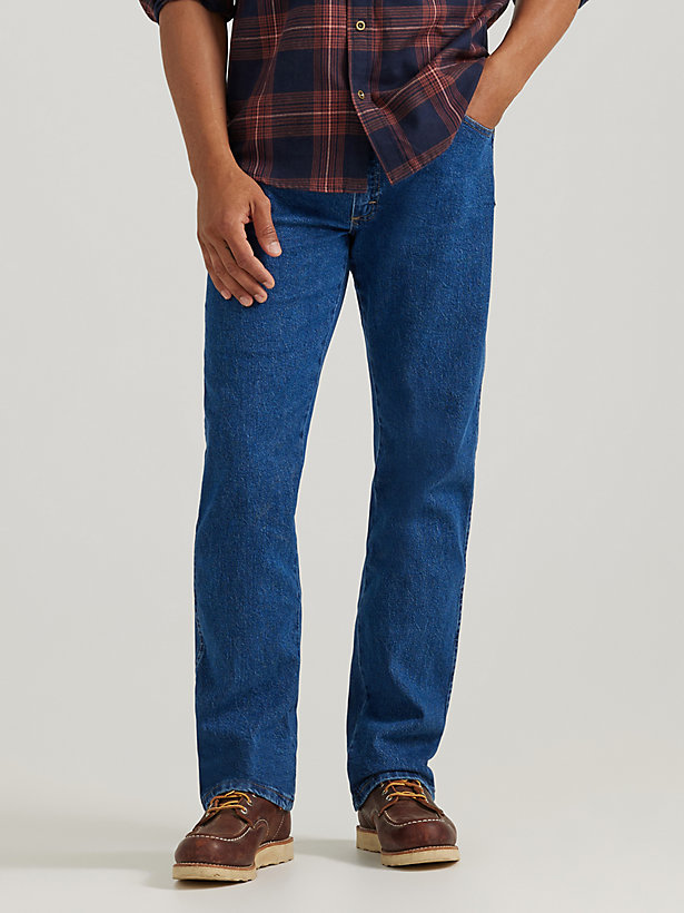 Wrangler Durable Stretch Denim Jeans Basic Regular Fit Darkstone Blue W10I23009 