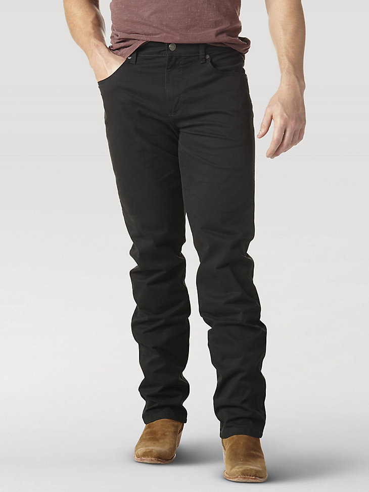 Men's Wrangler Retro® Slim Fit Straight Leg Pant in Black main view