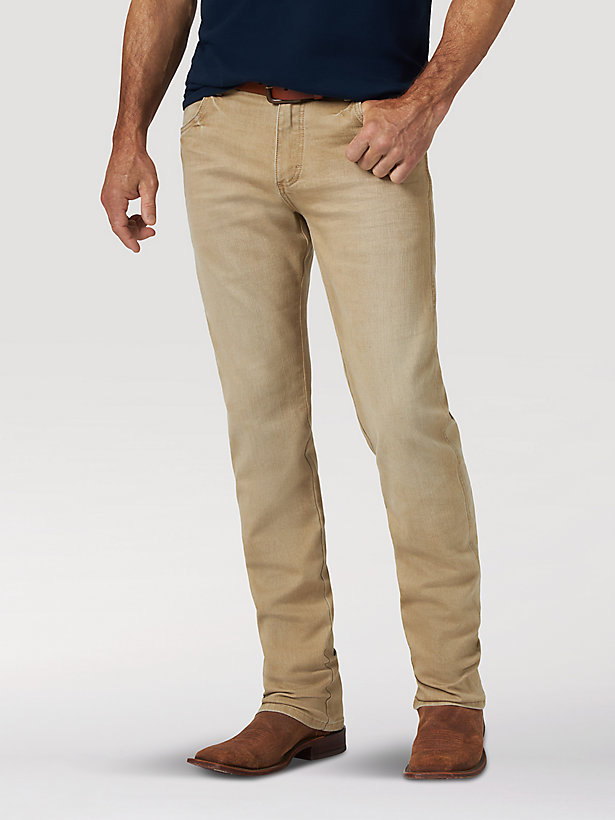 Men's Wrangler Retro® Premium Slim Fit Straight Leg Jean in Tan