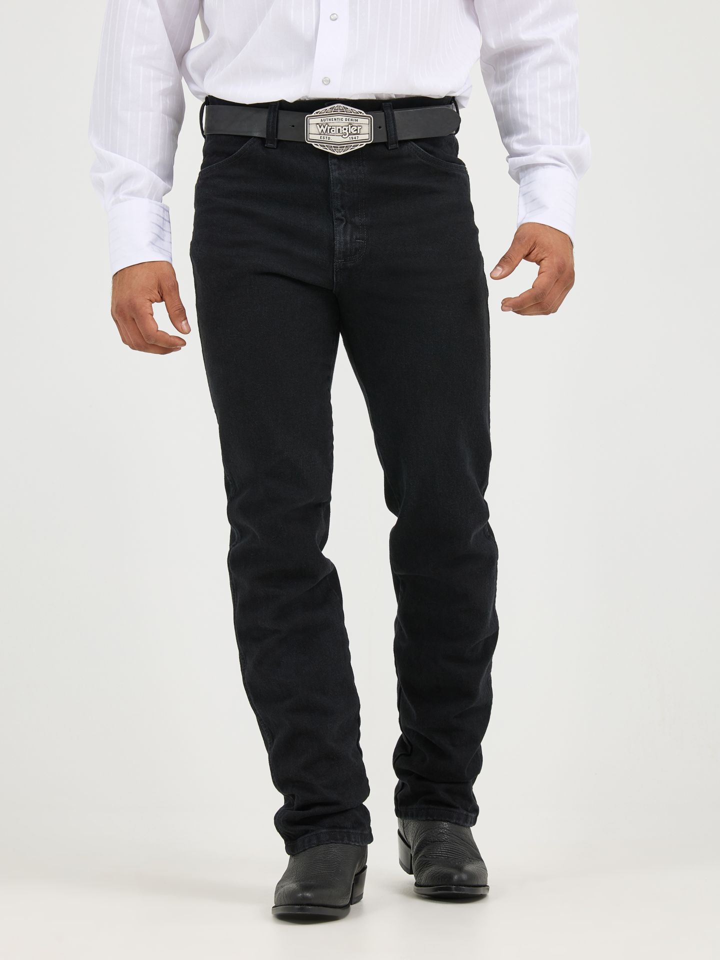 Мужские джинсы Wrangler Cowboy Cut® Silver Edition Slim Fit Jean, цвет: Чёрный — фото 2