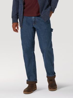 wrangler men's fleece lined carpenter jean