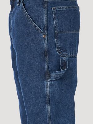 Men's Carpenter Work Jeans Hammer Loop Relaxed Fit Casual Cotton Denim  Pants (Blue, 40x30)