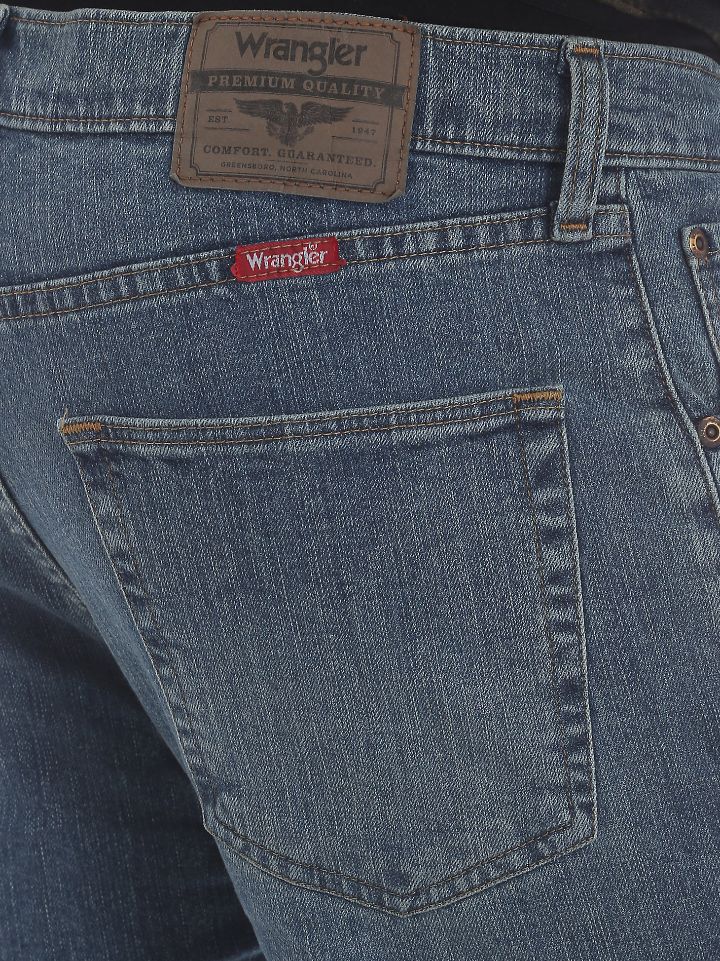 Wrangler® Five Star Premium Denim Flex For Comfort Straight Fit Jean in Tombstone alternative view 3