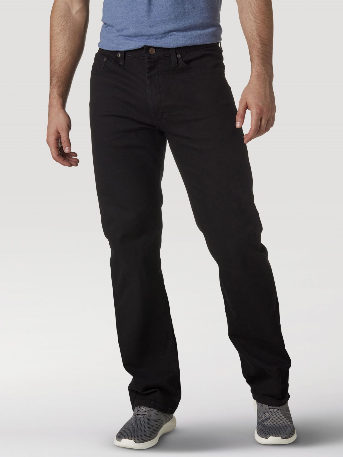 Мужские джинсы Wrangler Five Star Premium Performance Series Regular Fit, цвет: Чёрный — фото 1