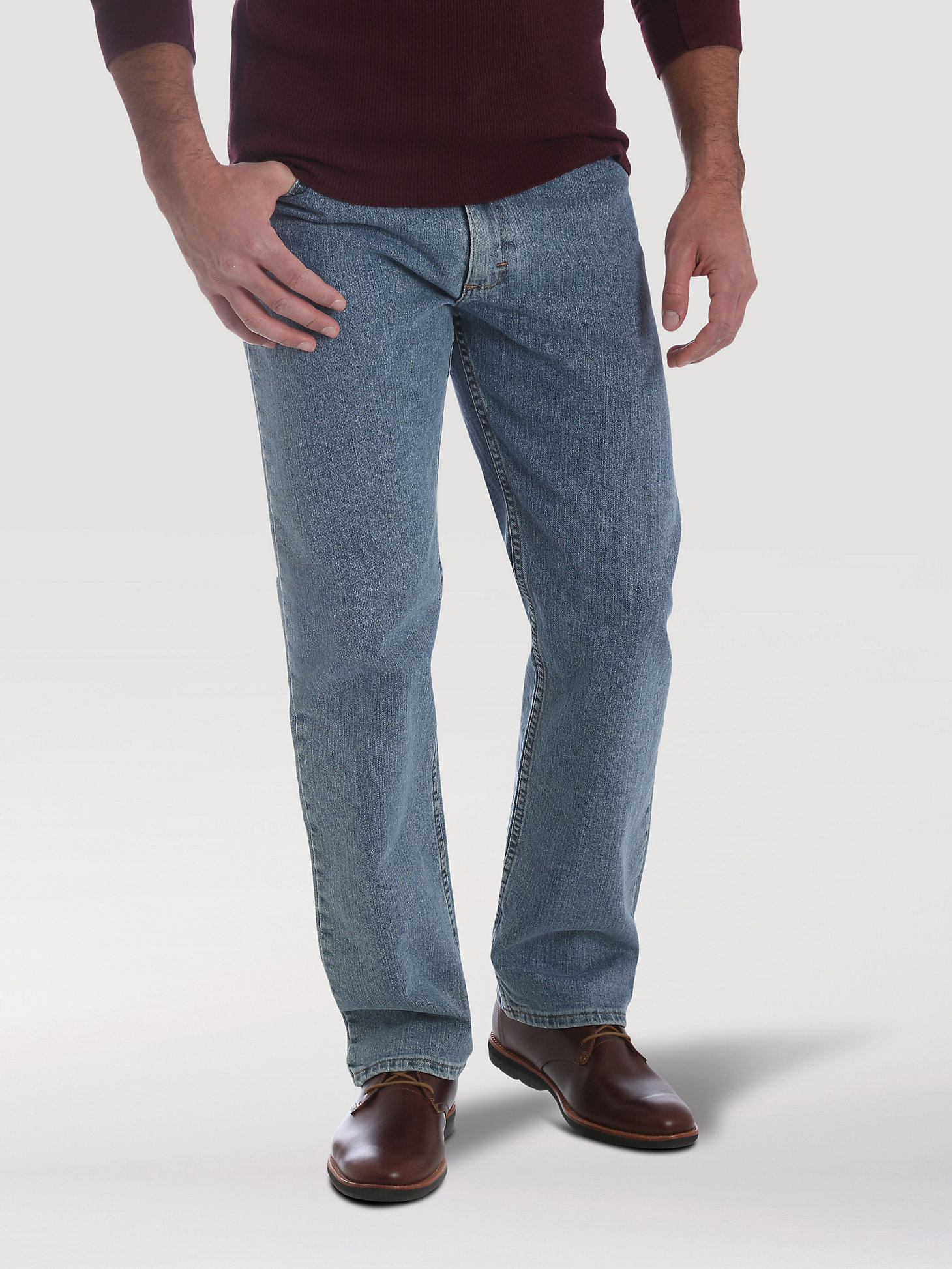 Wrangler® Five Star Premium Performance Series Regular Fit Jean in Light Wash main view
