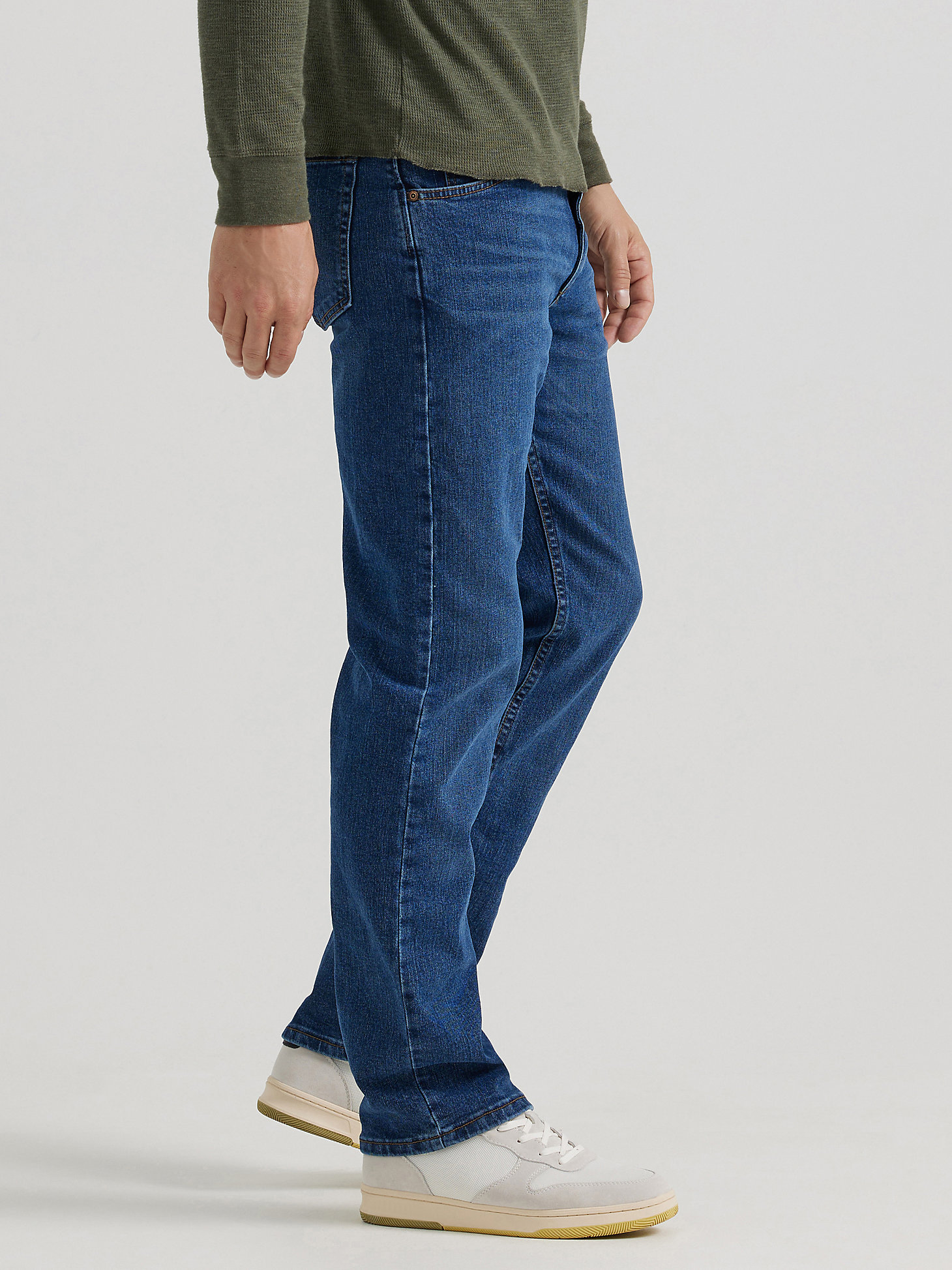 Wrangler® Five Star Premium Denim Flex For Comfort Regular Fit Jean in Dark Stonewash alternative view 3
