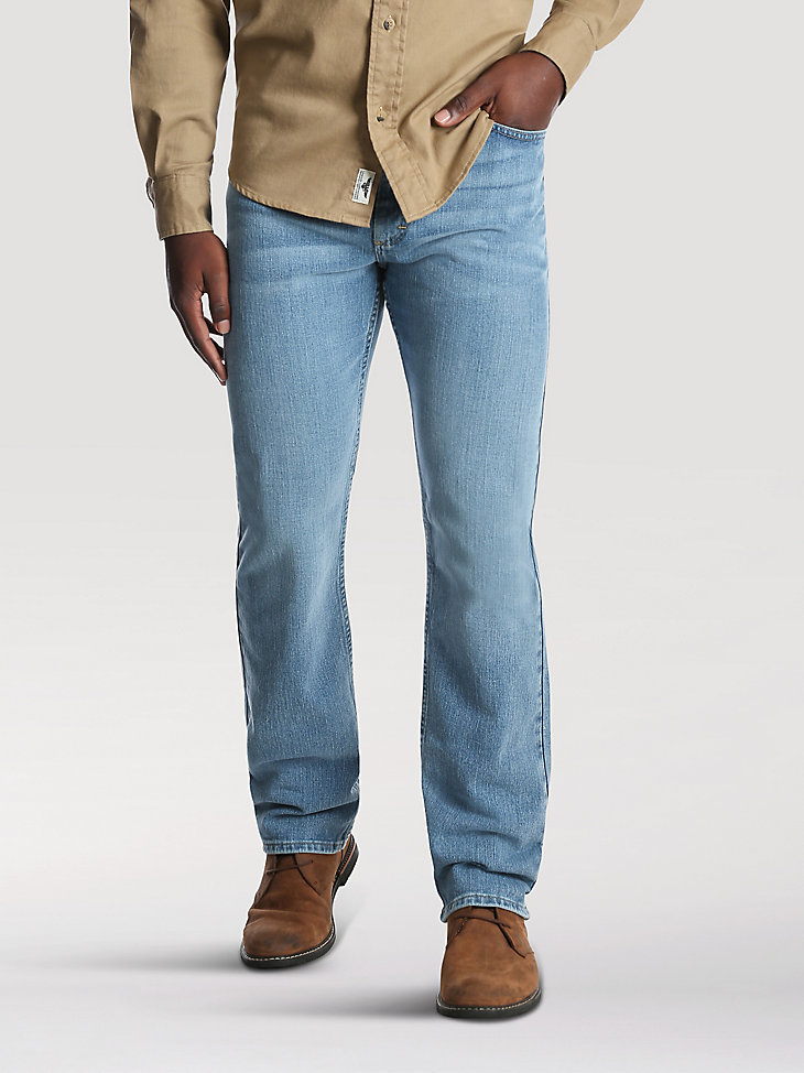 Wrangler® Five Star Premium Denim Flex For Comfort Regular Fit Jean in Stonewash Light main view