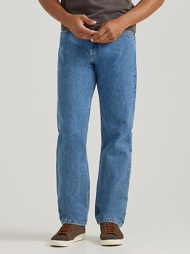 Wrangler® Five Star Premium Denim Relaxed Fit Jean in Stone Bleach main view