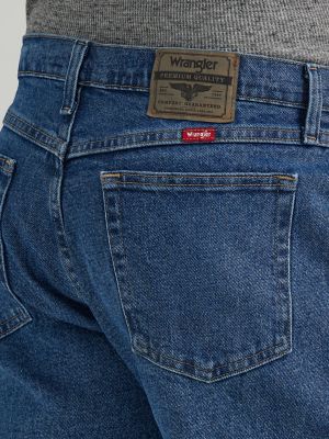 Wrangler® Five Star Premium Denim Flex for Comfort Relaxed Fit Jean in Mid Indigo