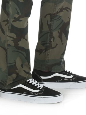 Boy's Slim Straight Stretch Cargo Pant (8-16) in Forest Green Camo