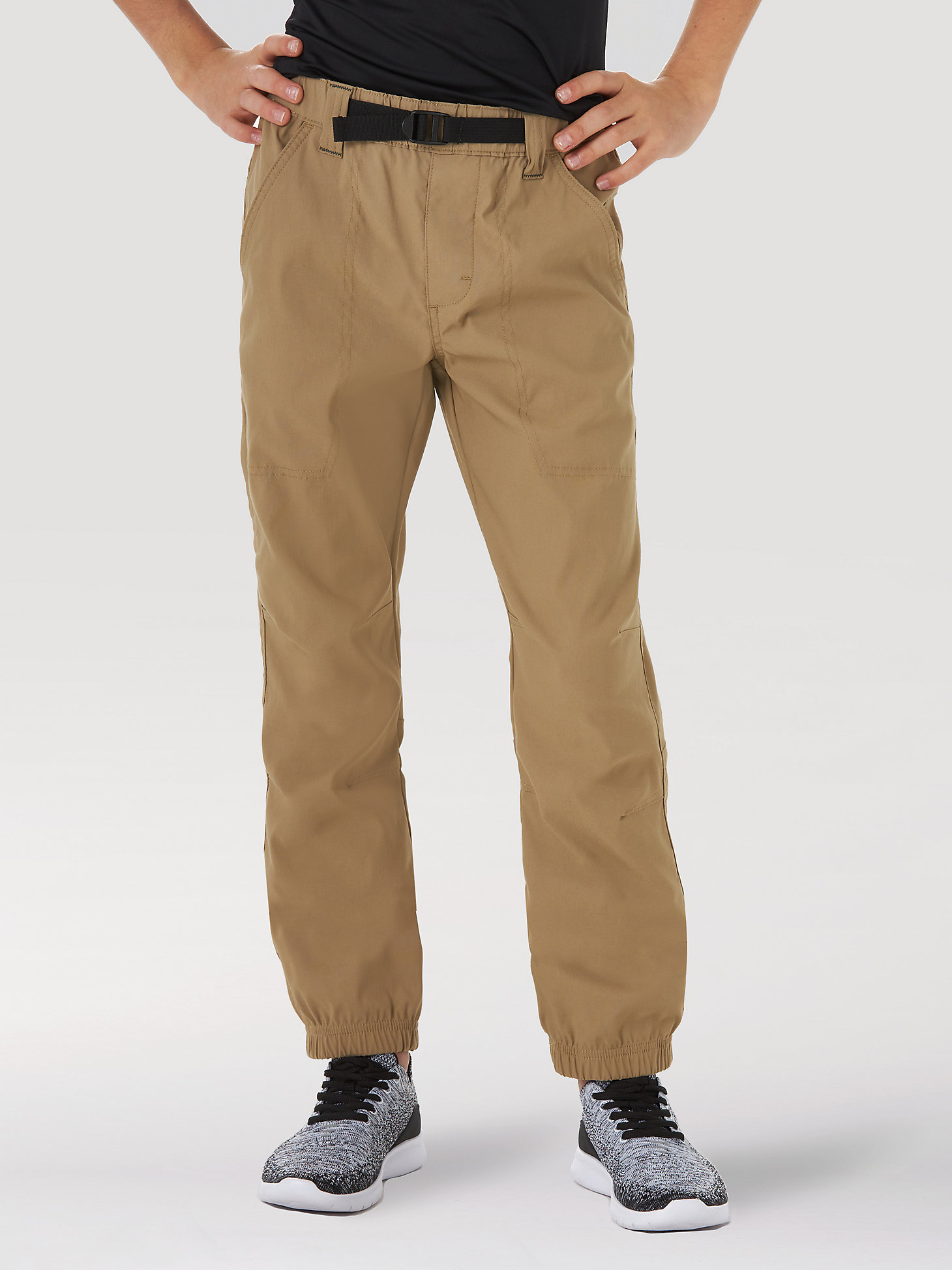 Boy's Wrangler® Outdoor Stretch Synthetic Pant in Petrified Oak main view