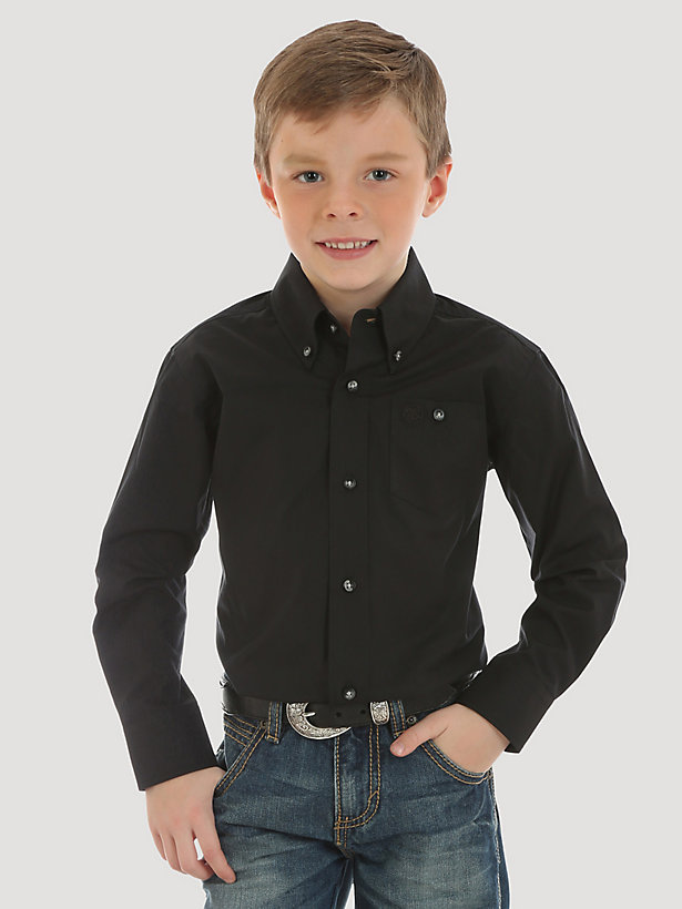 Boy's Classic Button Down Solid Shirt
