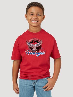◆Wrangler◆ Flag Tiger Tshirt Ivory Boy's Logo Front Graphic T-Shirt | SALE | Wrangler®