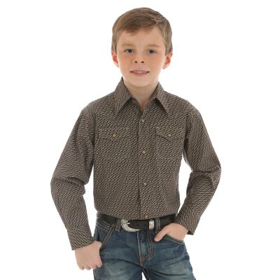 Boy's Wrangler Retro® Western Snap Print Shirt Boys Shirts by Wrangler®