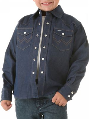Boy's Cowboy Cut® Western Snap Shirt Boys Shirts by Wrangler®