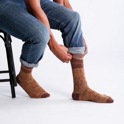 Men's Tooled Leather Print Crew Sock Mens Accessories by Wrangler®