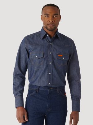 Wrangler FR Flame Resistant Long Sleeve Denim Work Shirt