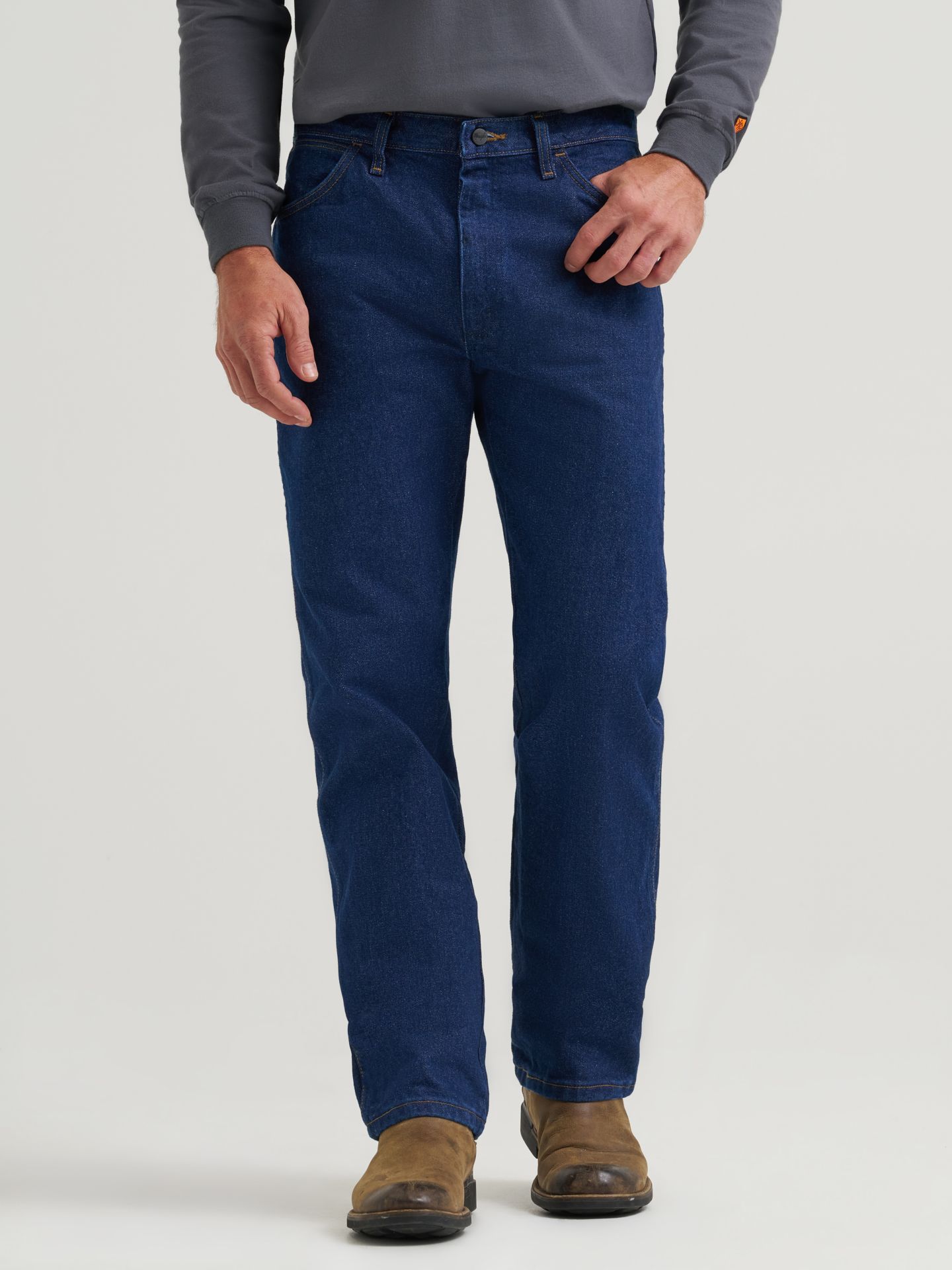 Мужские джинсы Wrangler FR Flame-Resistant Original Fit, цвет: Prewash — фото 3