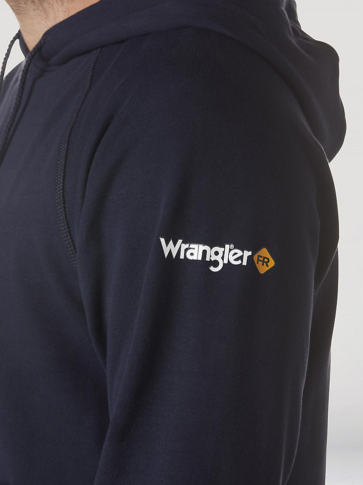 Wrangler® FR Flame Resistant Long Sleeve Pullover Hoodie in Navy alternative view 2