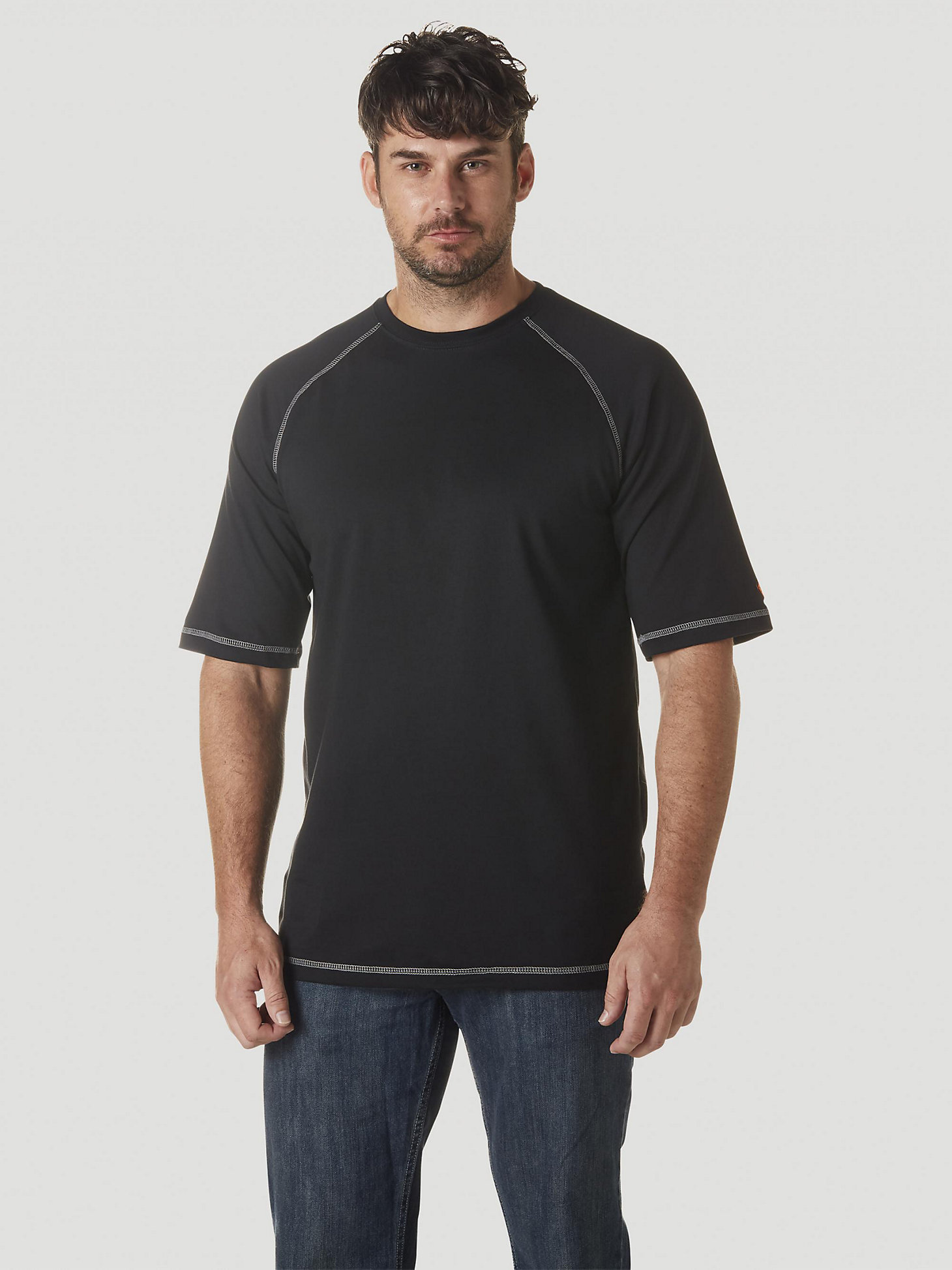 Wrangler® FR Flame Resistant Short Sleeve Base Layer T-Shirt in Black main view