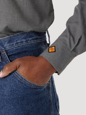 Wrangler&reg; RIGGS Workwear&reg; FR Flame Resistant Twill Solid Work Shirt in Grey alternative view 3
